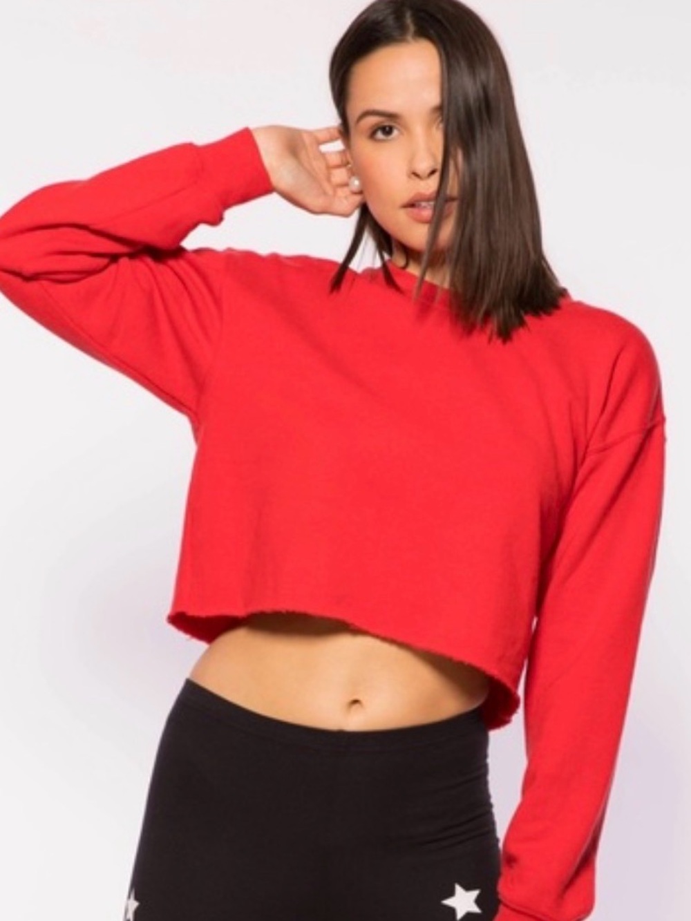 Sub_Urban Riot Red Cropped Crewneck Sweatshirt